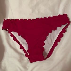 Pink scallop bikini bottom